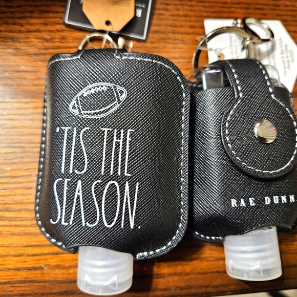 Rae Dunn Tis The Season Football Hand Sanitizer Holder Set of 2 - Picture 1 of 13